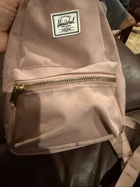 Herschel Supply Company Blush Pink Canvas Mini Backpack with Gold Zipper